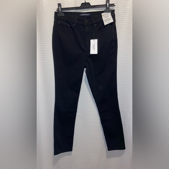 Women’s Calvin Klein skinny high‎ rise black Jeans Sz 8 - Picture 2 of 12